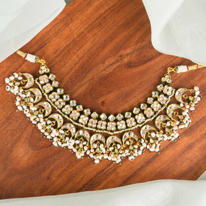 Ishya Pearl and Polki Necklace Set