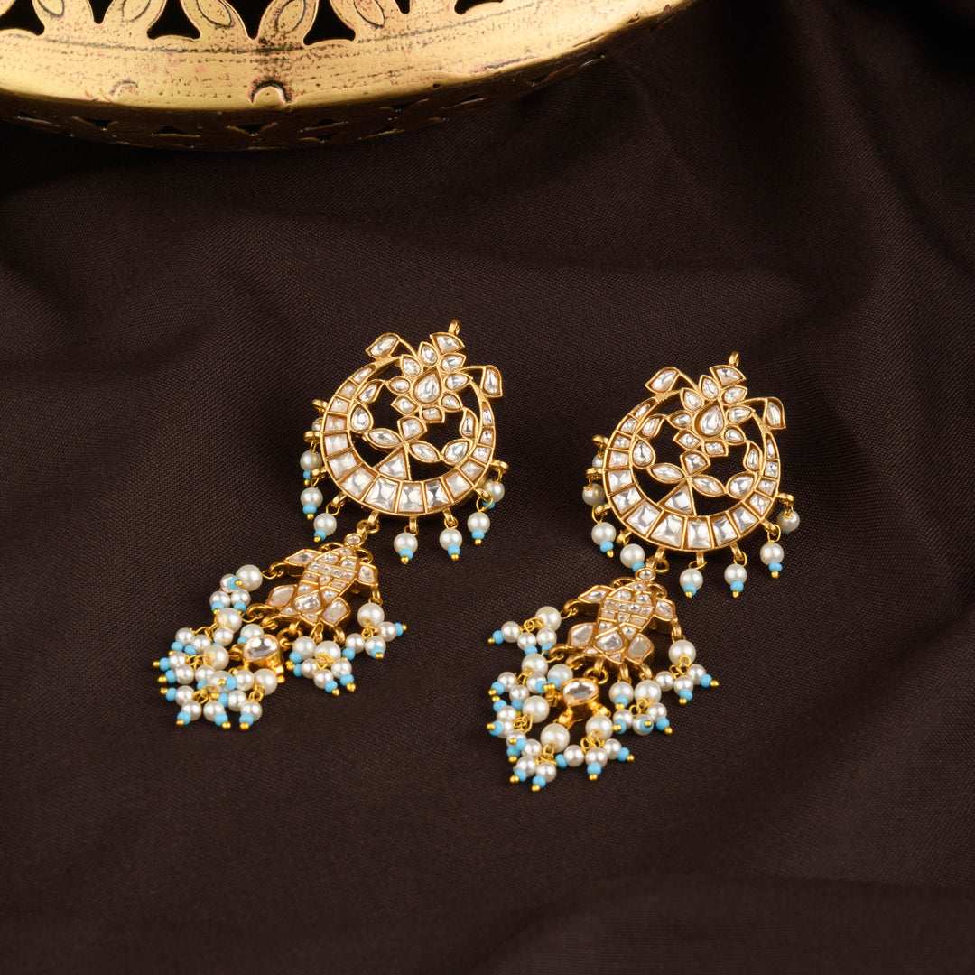 Hania Polki and Pearl Earrings