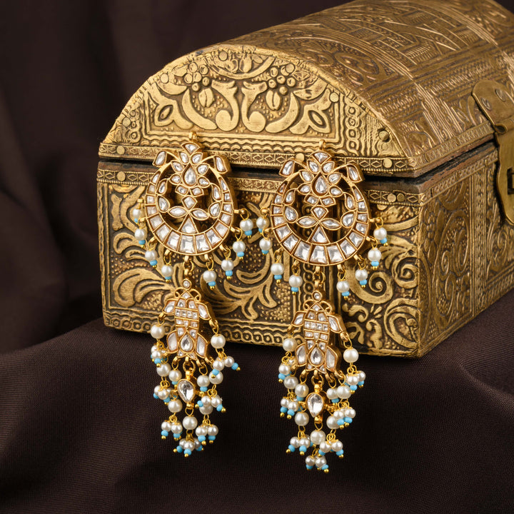 Hania Polki and Pearl Earrings