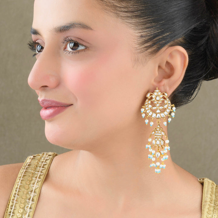 Hania Polki and Pearl Earrings