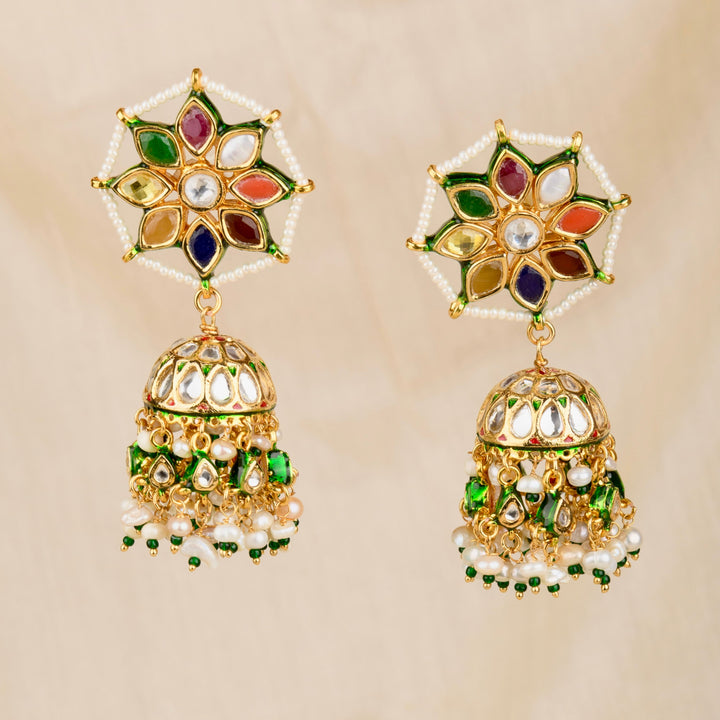 Mugdha Navratan Jhumkas