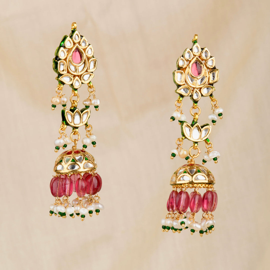 Aarya Pearl and Polki Jhumkis