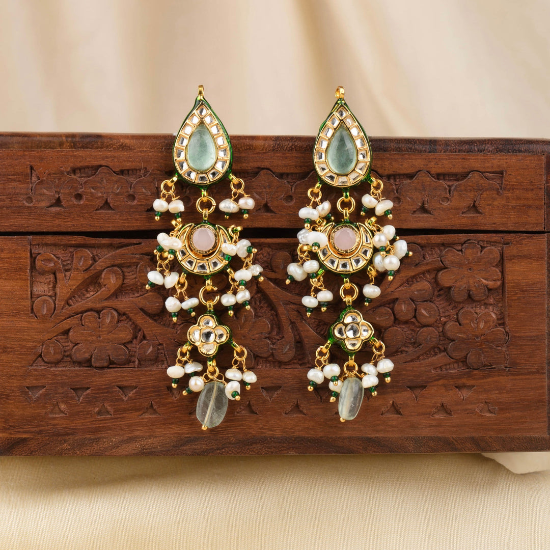 Charvi Pearl and Polki Earrings