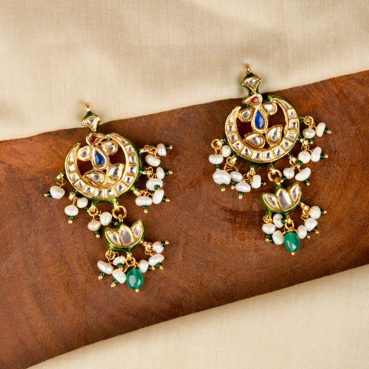 Anvi Pearl and Polki Earrings