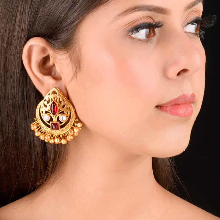 Shanaya Golden Beads Earrings