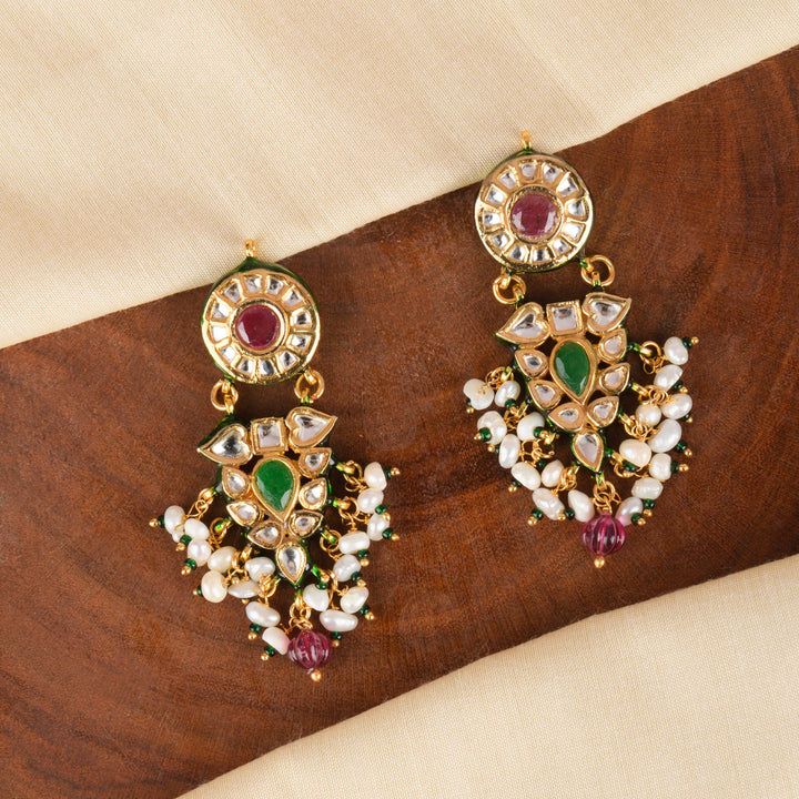 Anaya Pearl and Polki Earrings