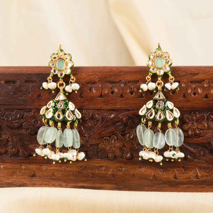 Raeha Pearl and Polki Earrings