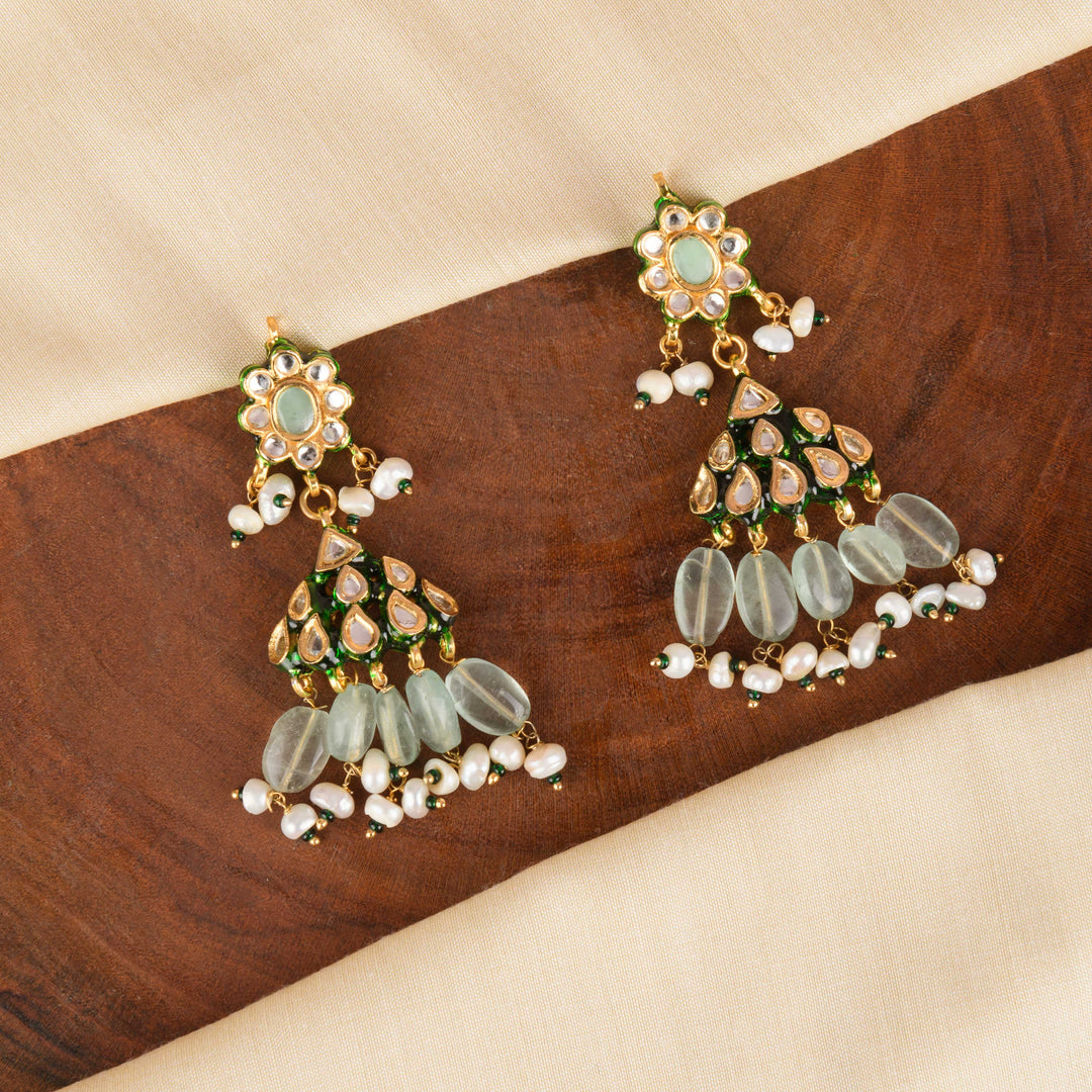 Raeha Pearl and Polki Earrings