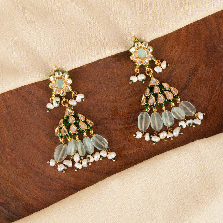 Raeha Pearl and Polki Earrings