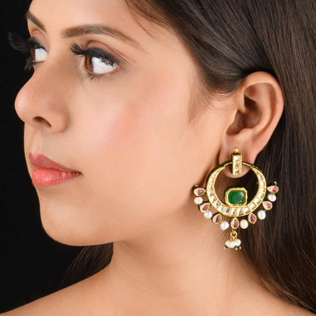 Zeenat Emerald Chandbali