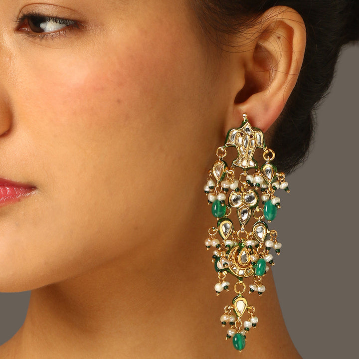 Reshma Pearl and Polki Earrings