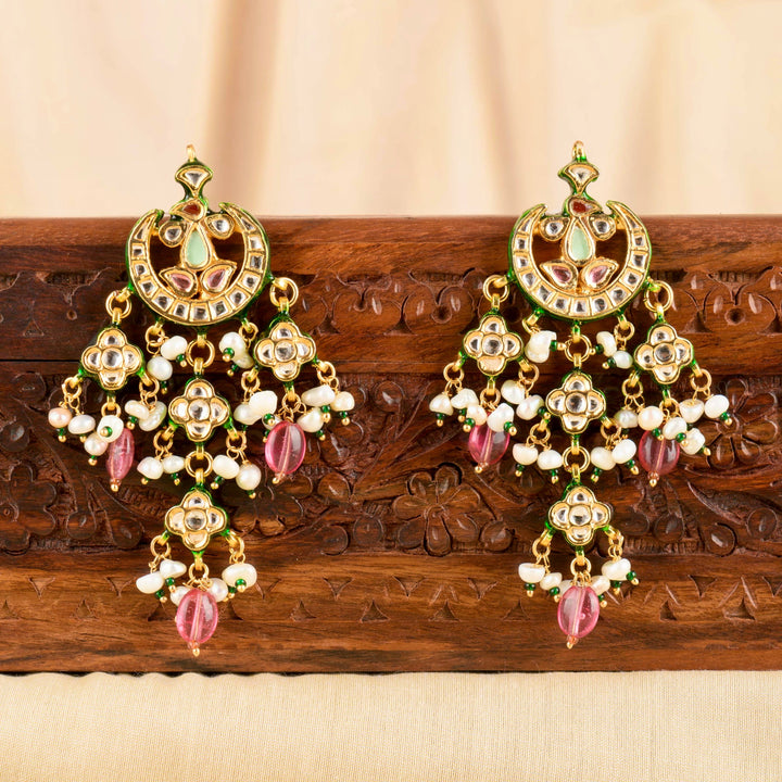 Vaidehi Pearl and Polki Earrings