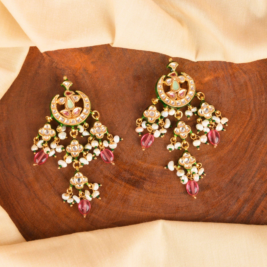 Vaidehi Pearl and Polki Earrings