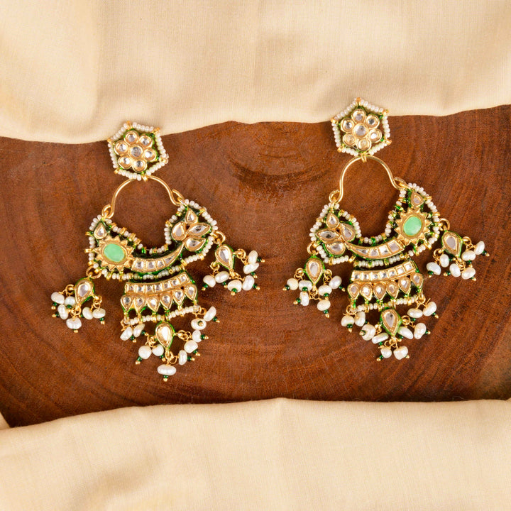 Aarshi Pearl and Polki Earrings