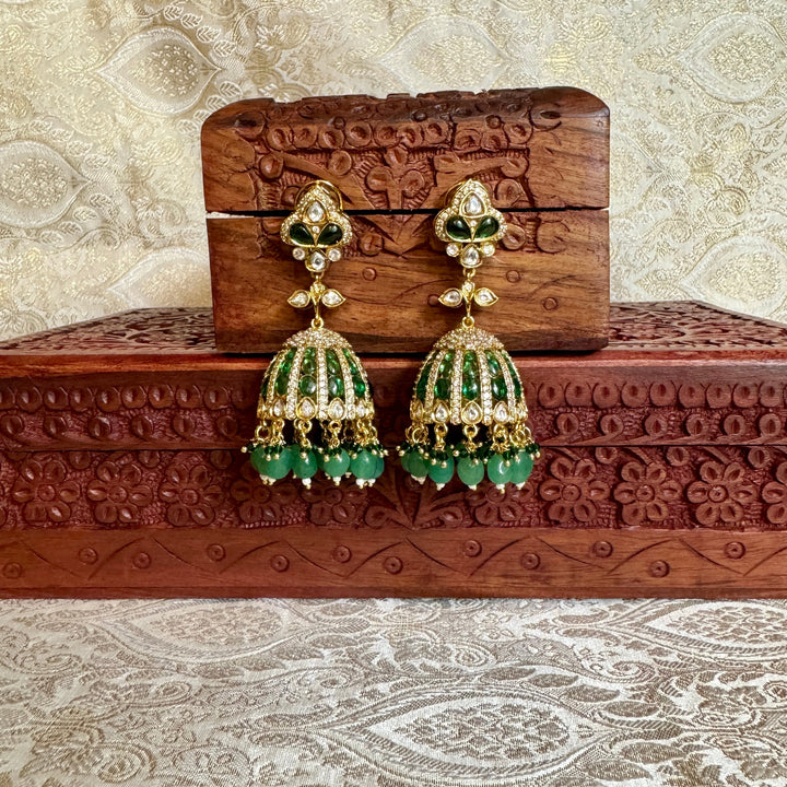 Laavanya Polki and Pearl Jhumkas