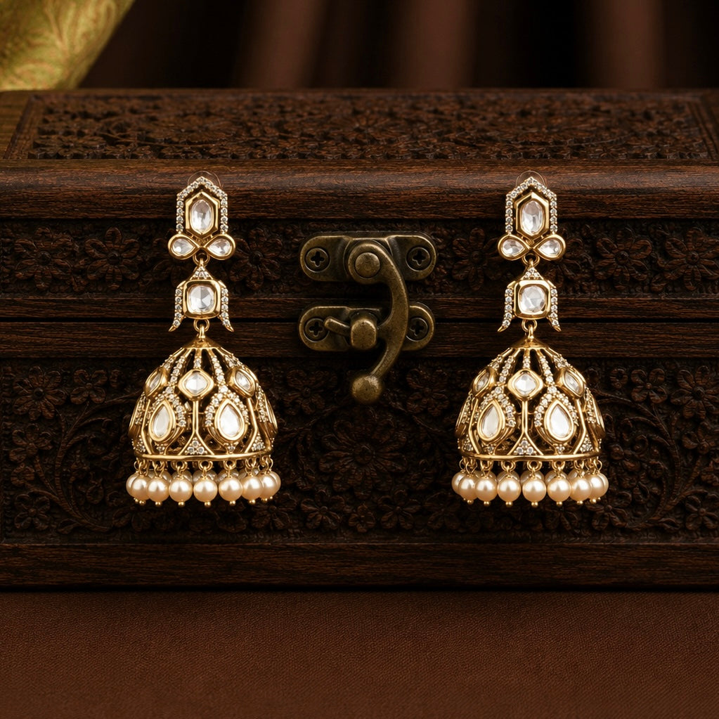 Jiva Polki Jhumkas