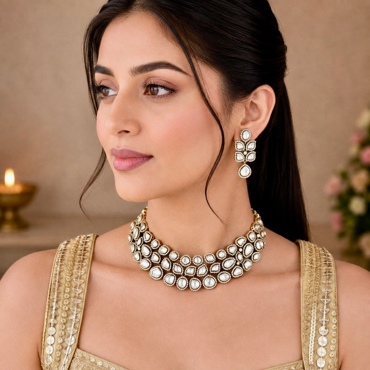 Ariyah Victorian Polki Necklace Set
