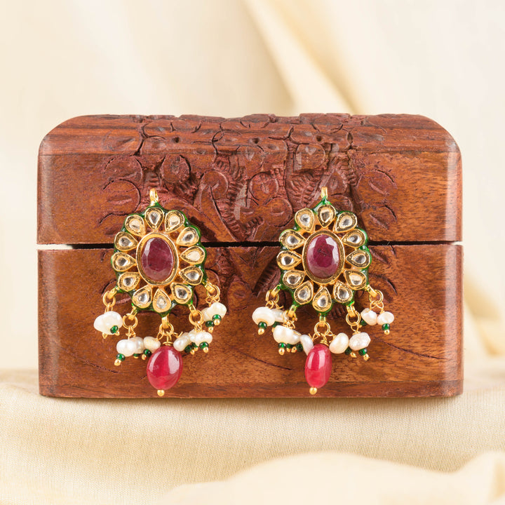 Diya Pearl and Polki Earrings