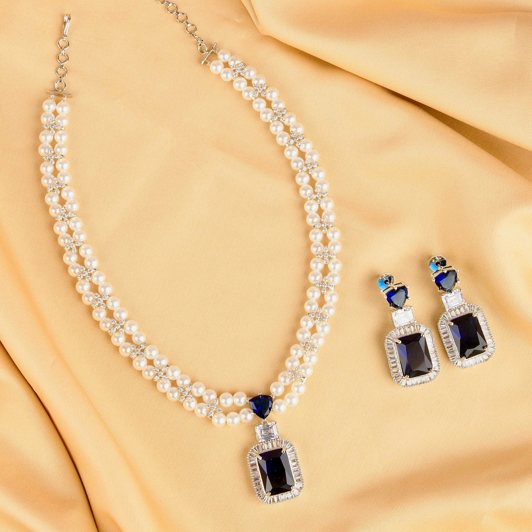 Aurelia Pearl and Diamond Necklace Set