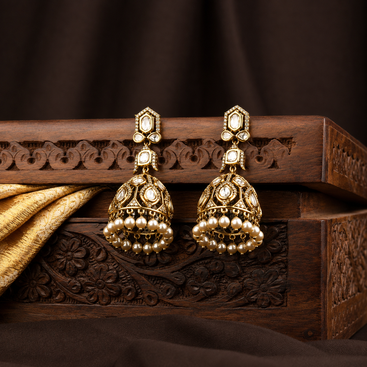 Jiva Polki Jhumkas