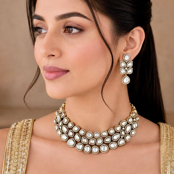 Ariyah Victorian Polki Necklace Set