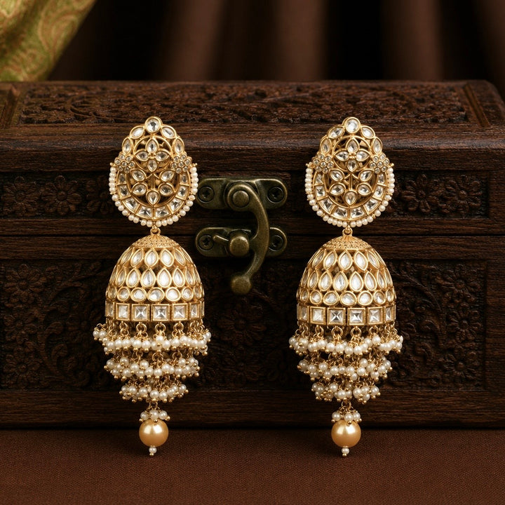 Aaisha Polki and Pearl Jhumkas