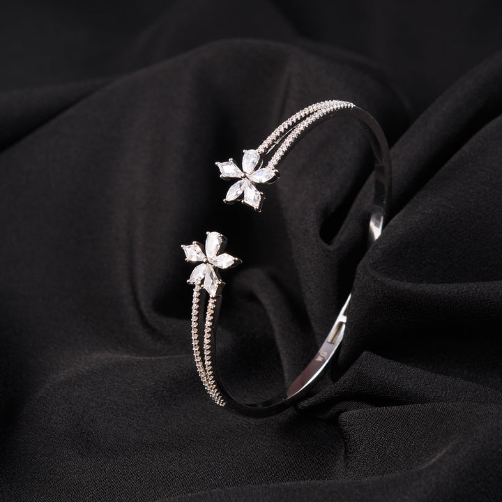 Rosette Diamond Cuff Bracelet