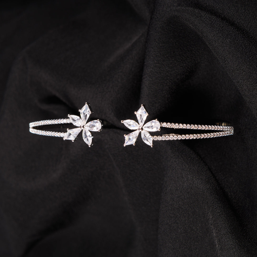 Rosette Diamond Cuff Bracelet