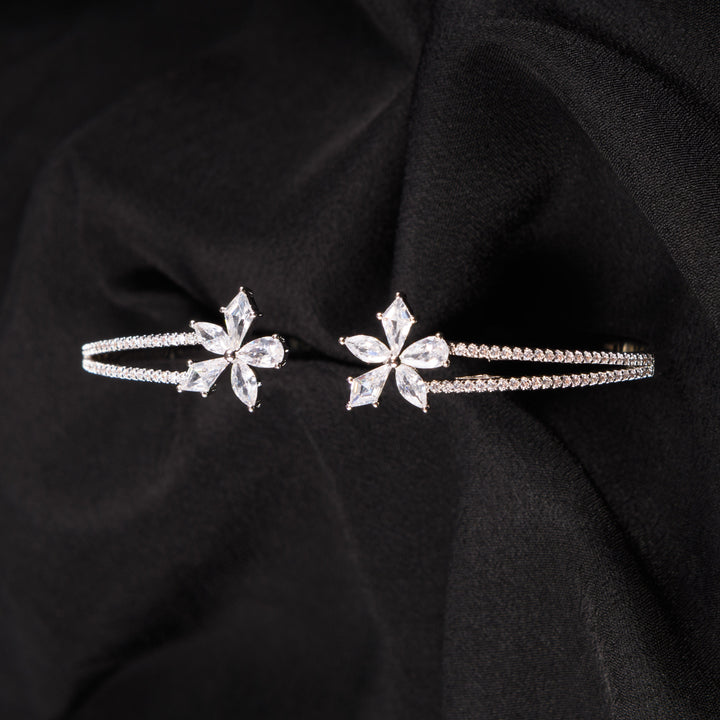Rosette Diamond Cuff Bracelet