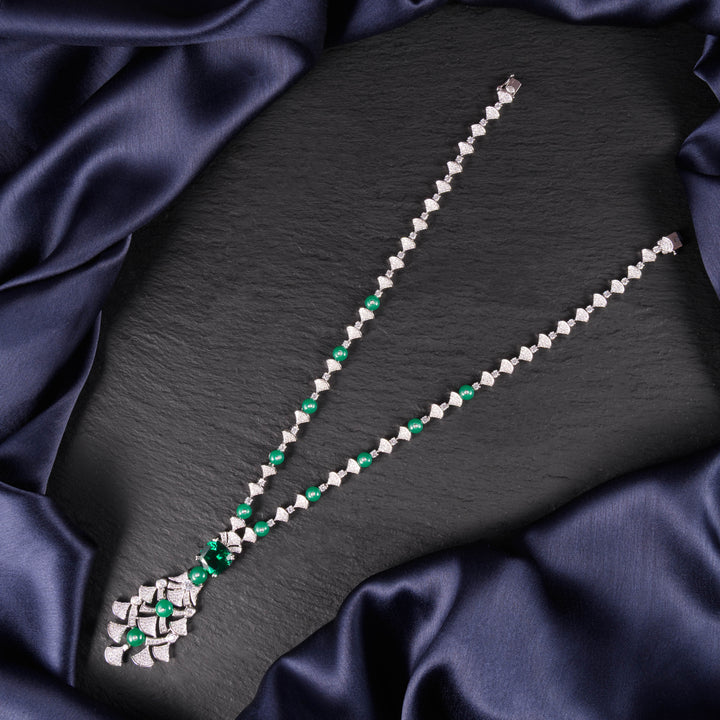 Leila Emerald and Diamond Necklace Set