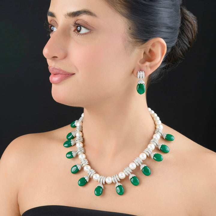 Quinn Emerald and Diamond Necklace Set