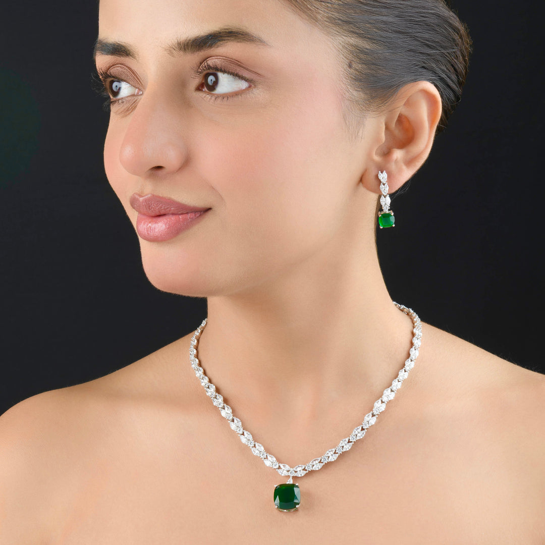 Opal Diamond Necklace Set