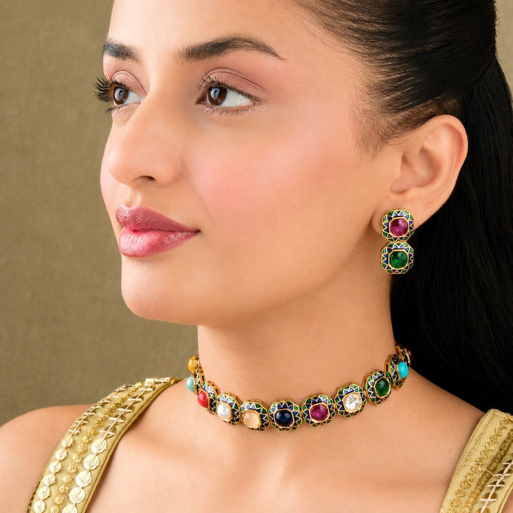 Trisha Multi-Colored Choker Set