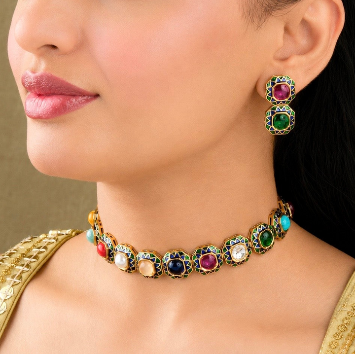 Trisha Multi-Colored Choker Set