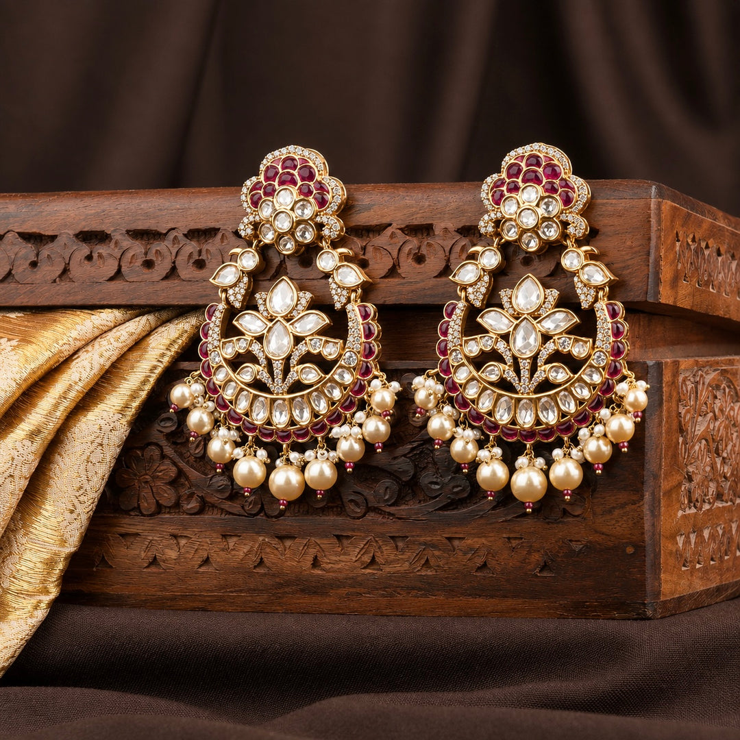 Garima Polki and Pearl Earrings