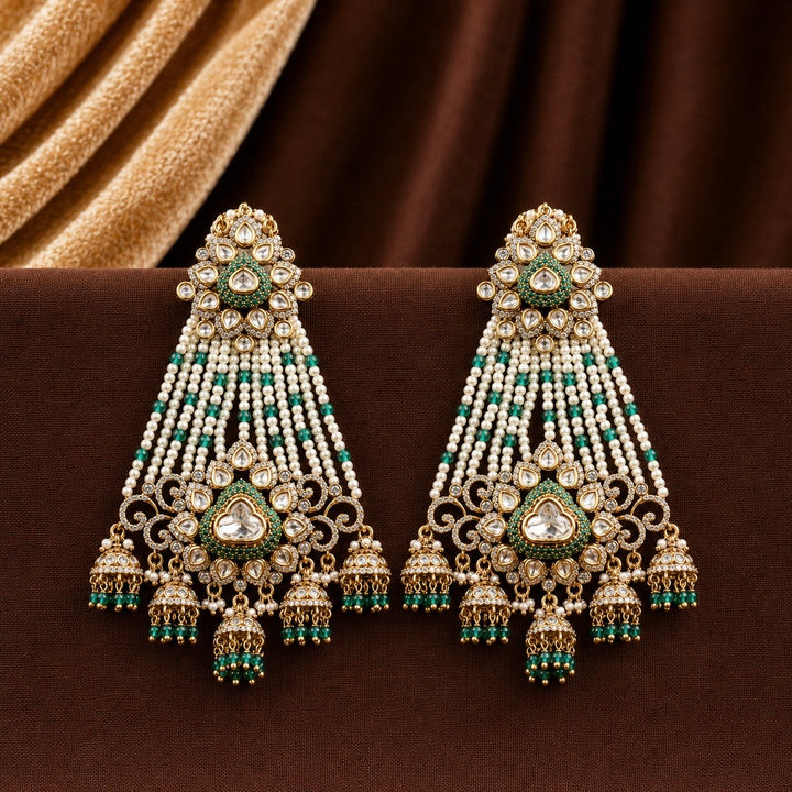 Dilnaar Polki and Pearl Earrings