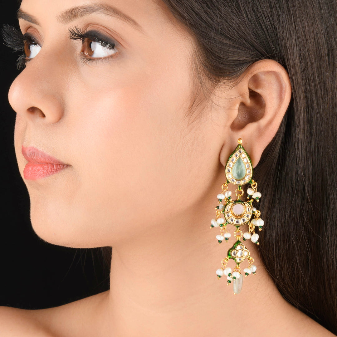 Charvi Pearl and Polki Earrings