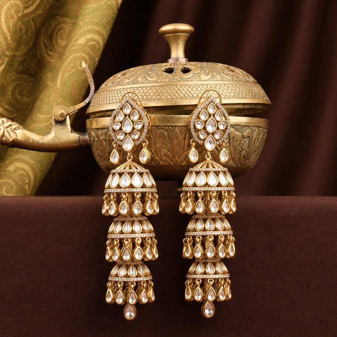 Jasmit Polki Jhumkas