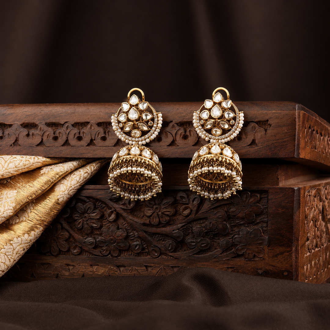 Yashi Polki Jhumkas