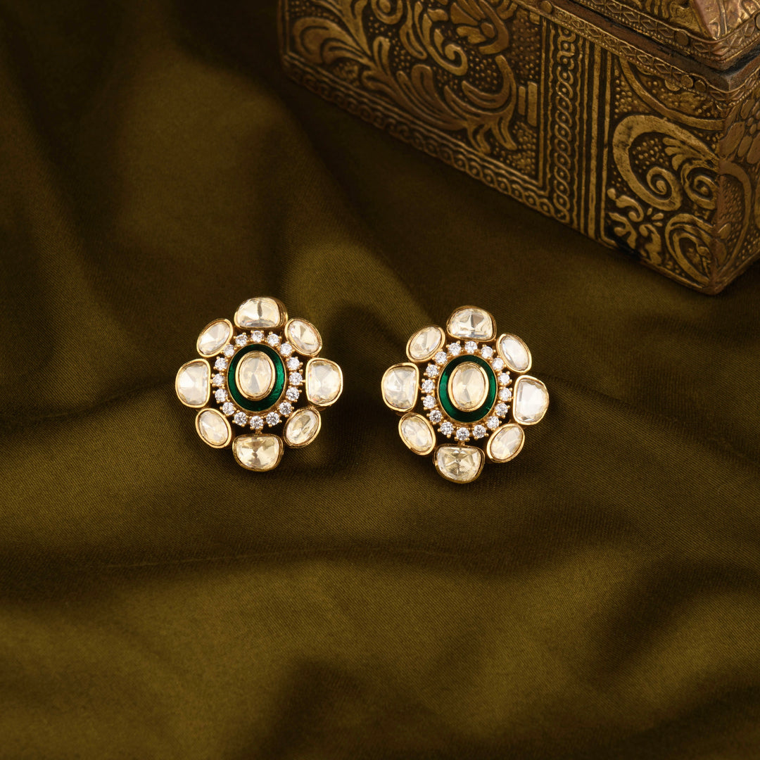 Riva Moissanite Polki Studs