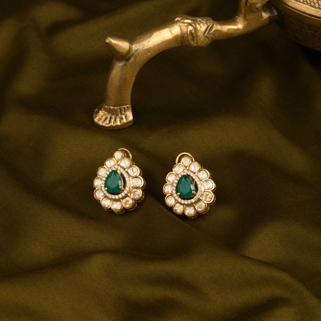 Navya Moissanite Polki Studs
