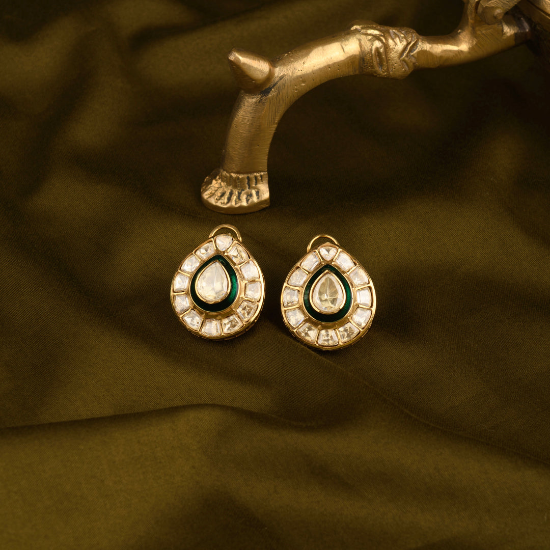 Saanvi Moissanite Polki Studs