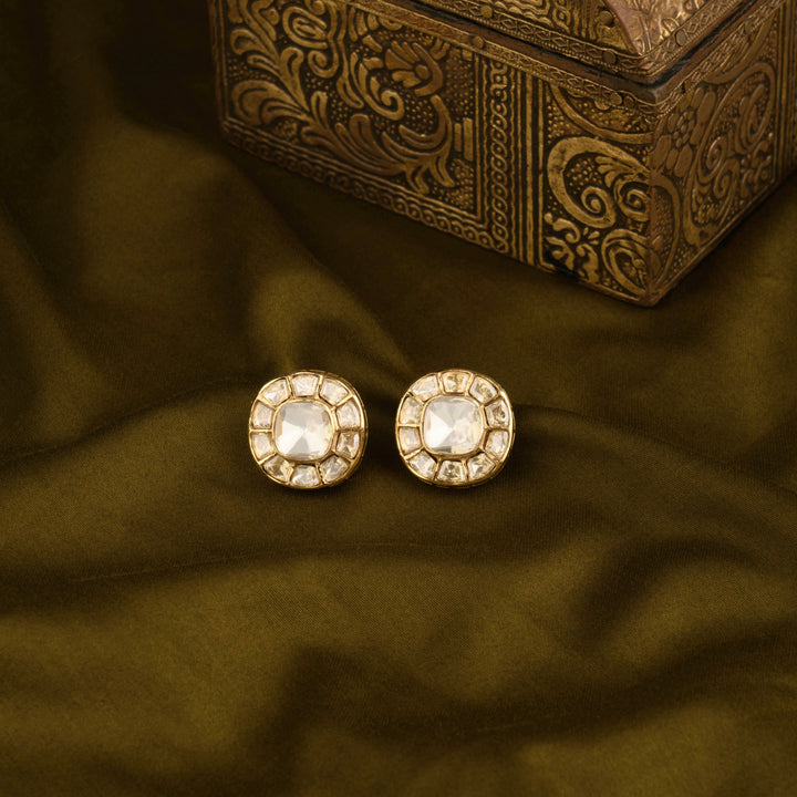 Aara Moissanite Polki Studs