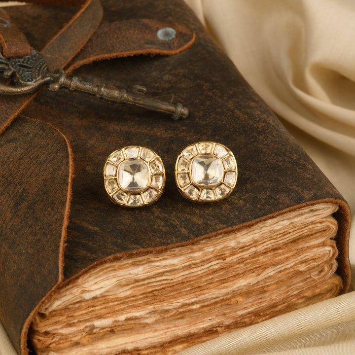Aara Moissanite Polki Studs