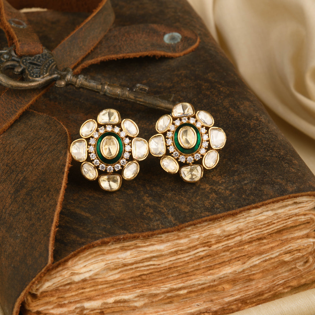 Riva Moissanite Polki Studs