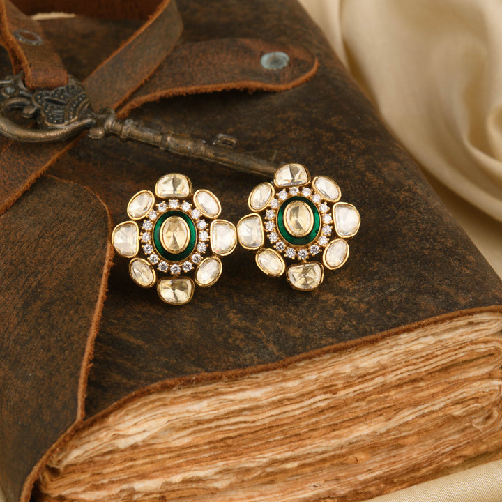 Riva Moissanite Polki Studs
