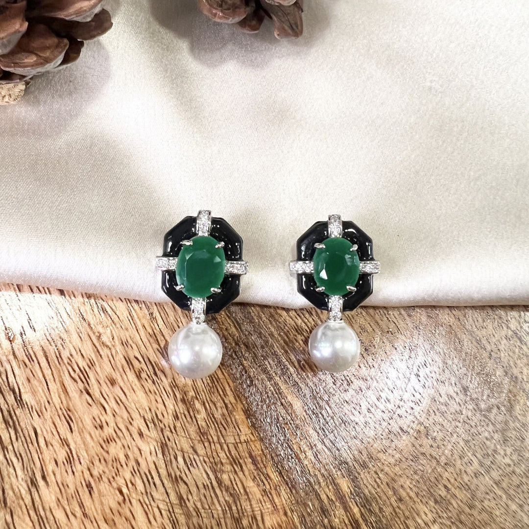 Claire Enamel Pearl Studs