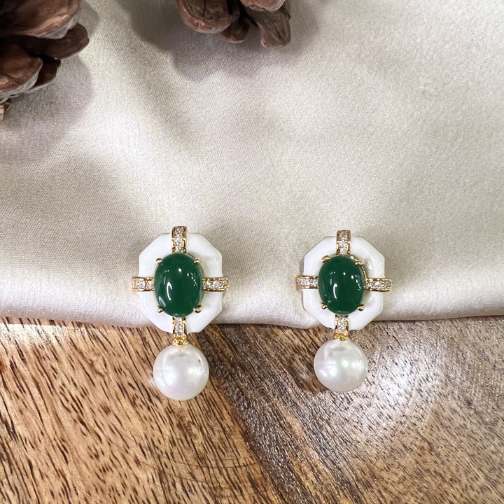 Claire Enamel Pearl Studs