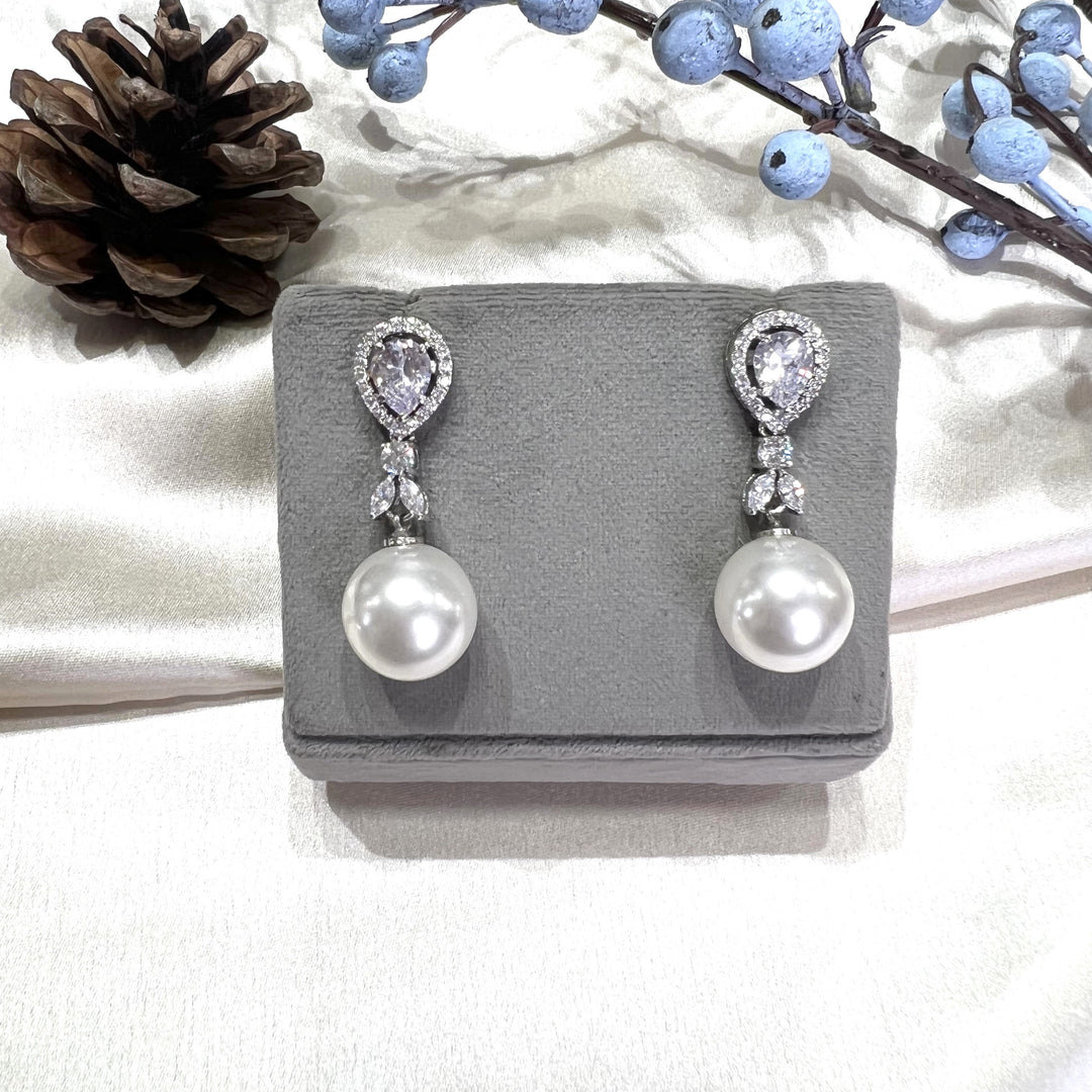 Leya Diamond and Pearl Earrings