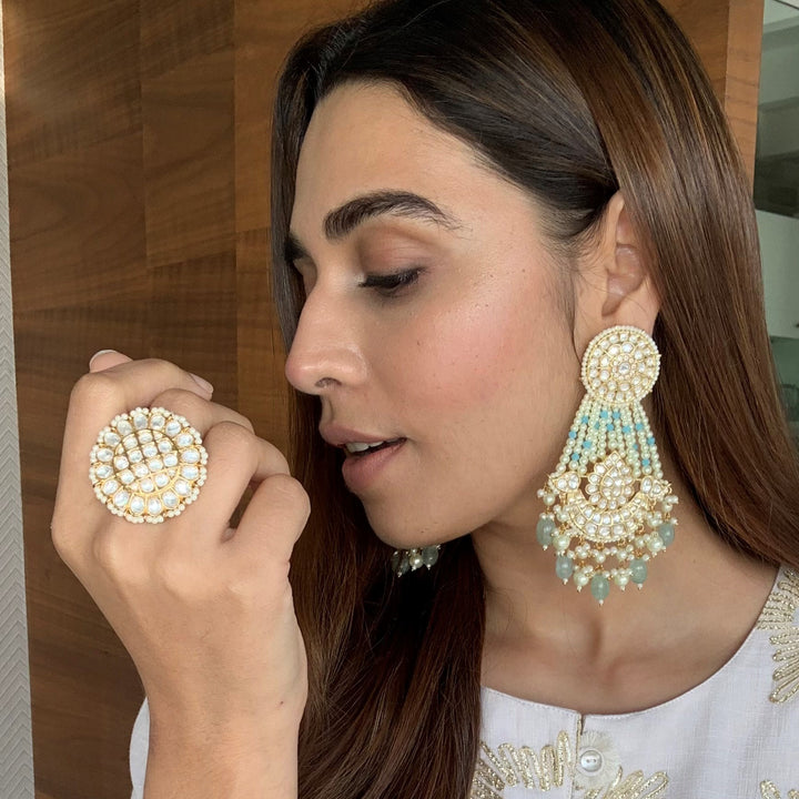 House of MISU in Noor Polki and Pearl Ring